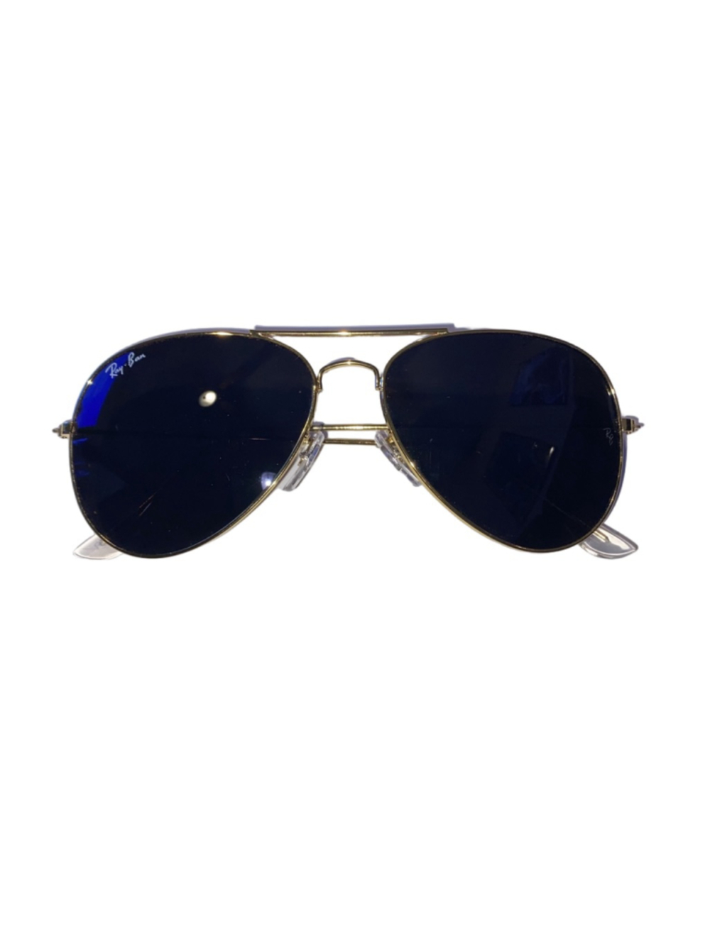 Men's Ray-Ban Aviator Sunglasses Black Gold with Case - Picture 2 of 5